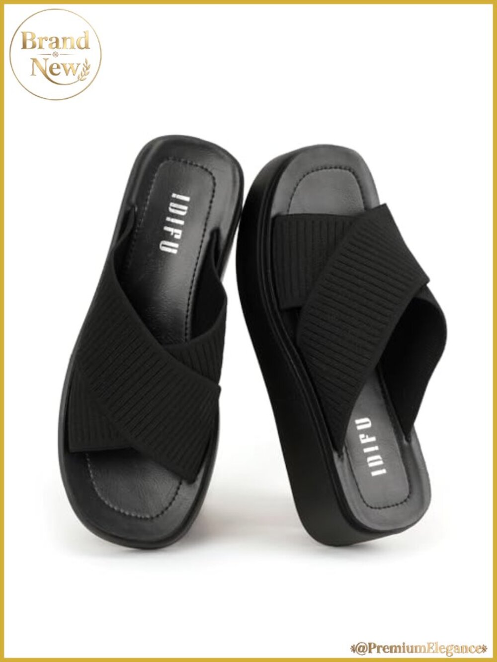Women's Platform Slide Sandals Open Toe Chunky Wedge Slip On Comfort Sandals